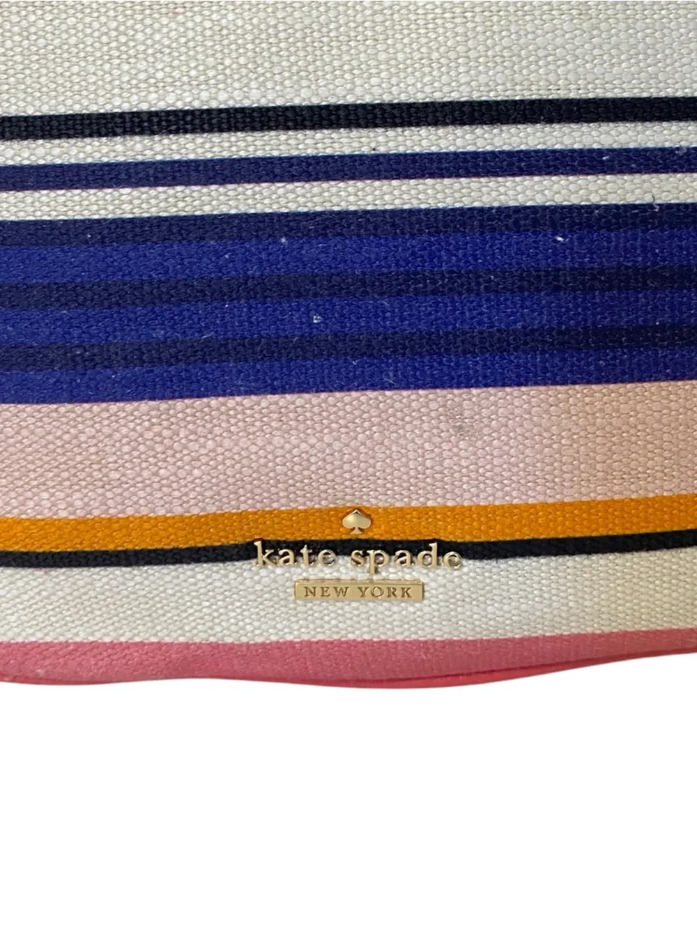 Kate Spade Cobble Hill Mylie Hobo Bag Striped Linen Leather Multicolor